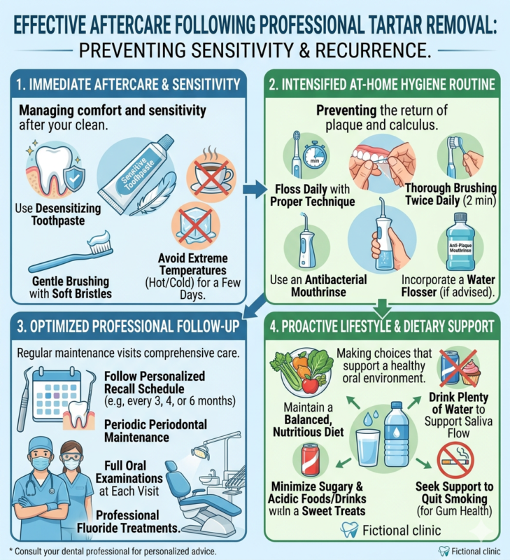 Aftercare After Tartar Removal helps prevent sensitivity