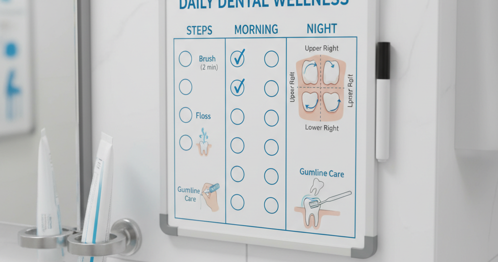Daily Plaque Removal Checklist to improve brushing coverage