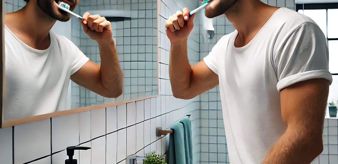 Gambar sedang gosok gigi