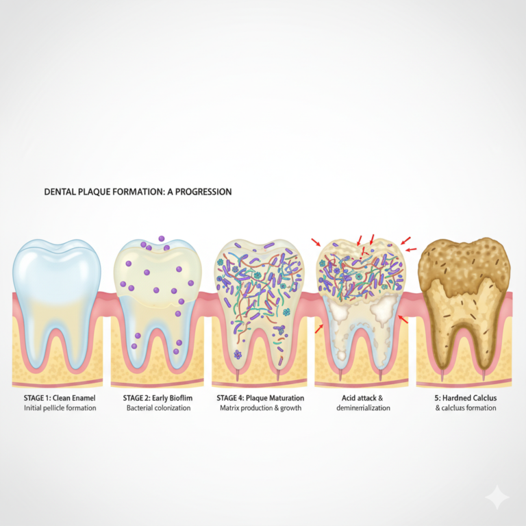 Plaque Formation Stages Explained from early biofilm