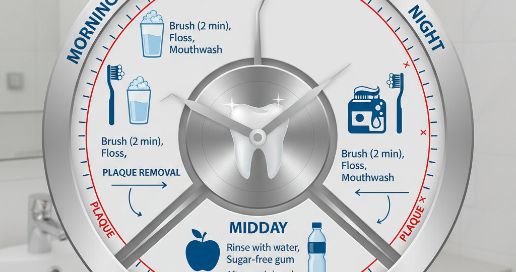 Plaque Removal Timing Guide that shows when to brush