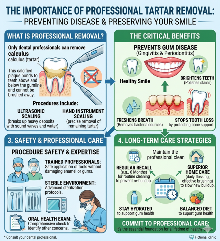 Professional tartar removal prevents gum disease