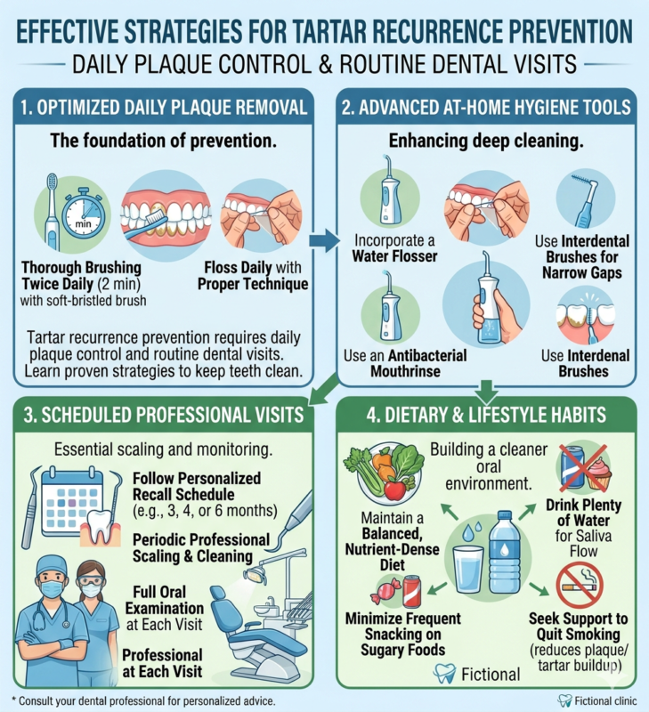 Tartar Recurrence Prevention requires daily plaque control