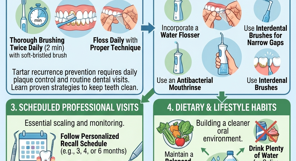Tartar Recurrence Prevention requires daily plaque control
