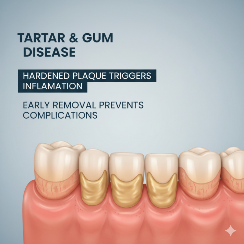 Tartar and gum disease are closely linked.