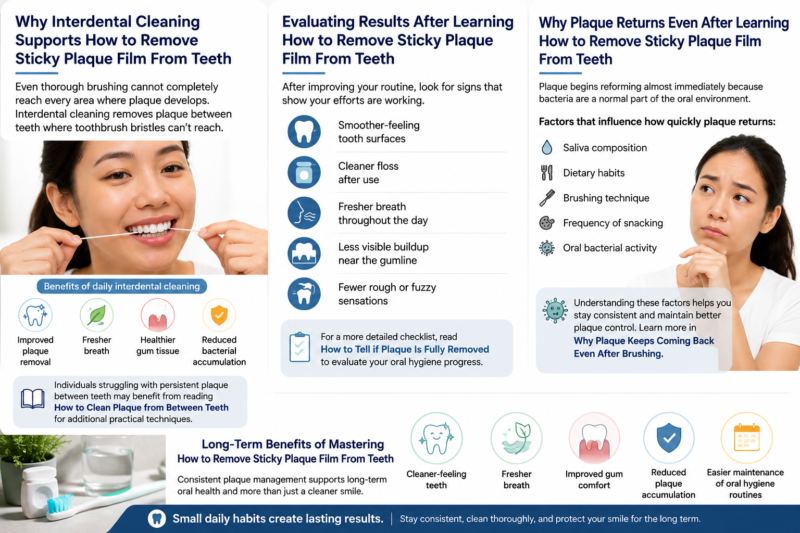 how to remove sticky plaque film from teeth