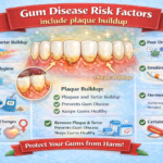 Gum Disease Risk Factors include plaque buildup