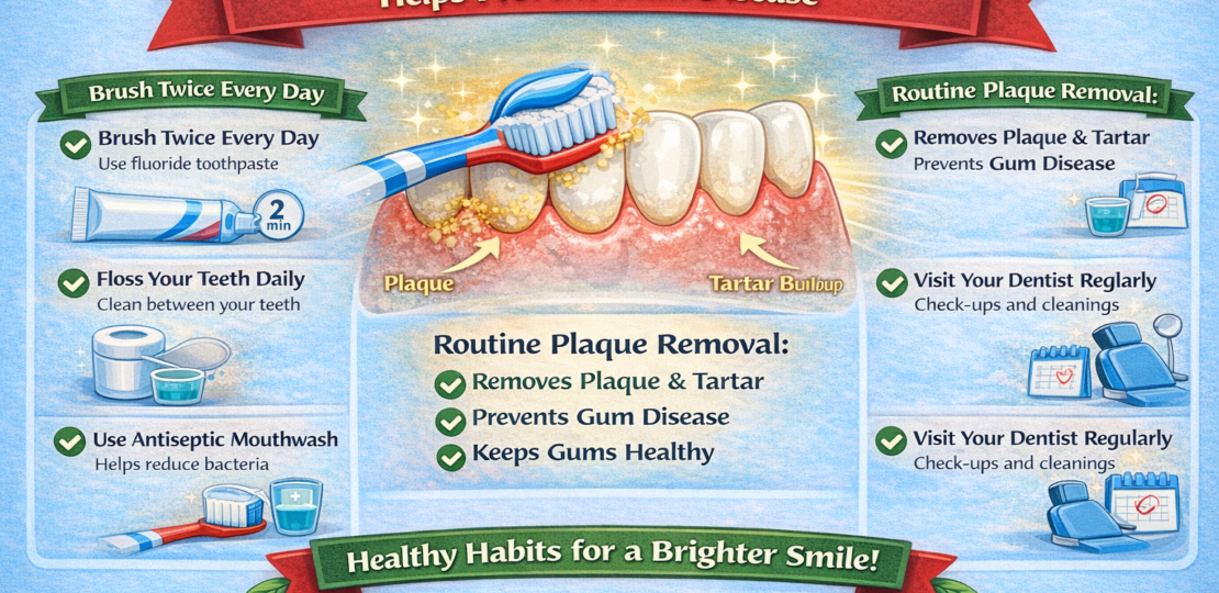 Plaque Removal Routine helps prevent gum disease