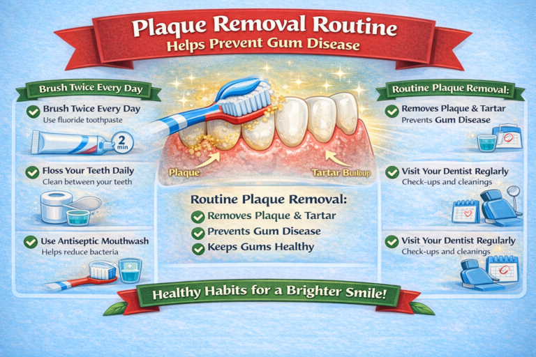 Plaque Removal Routine helps prevent gum disease