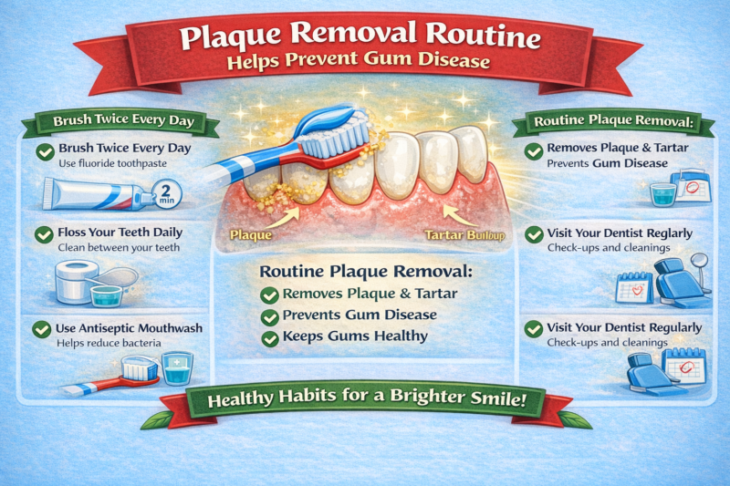 Plaque Removal Routine helps prevent gum disease 