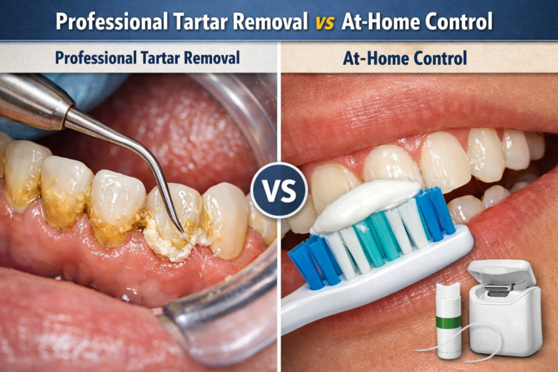 Professional Tartar Removal vs At-Home Control