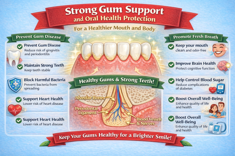 Strong Gum Support and Oral Health Protection
