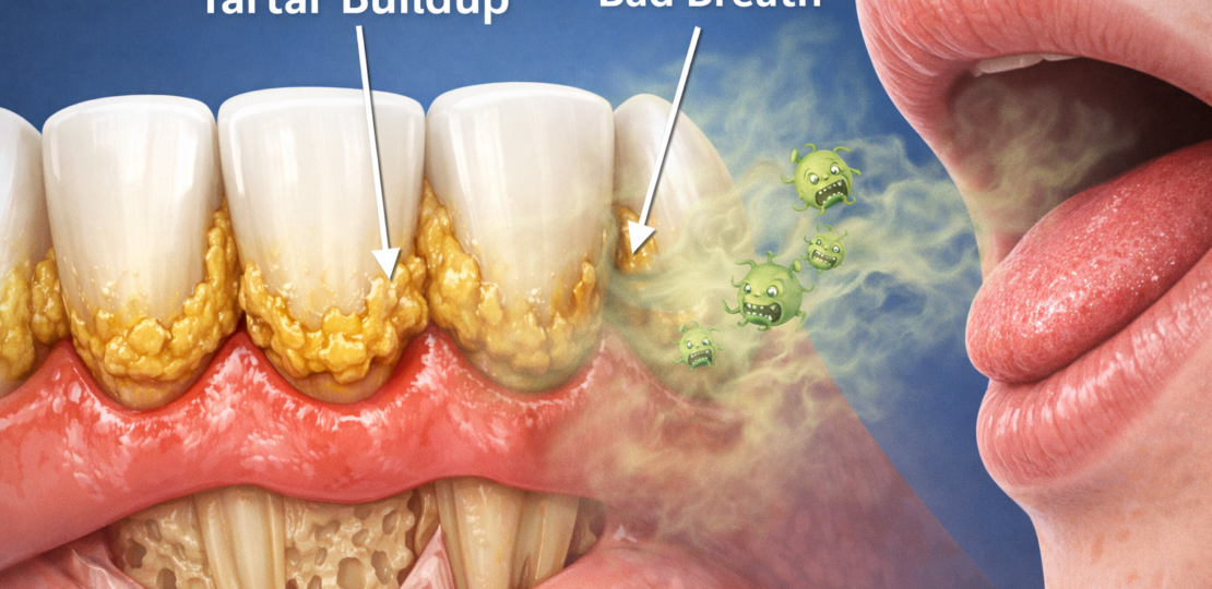 Tartar buildup and bad breath
