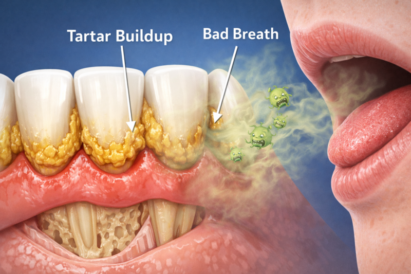 Tartar buildup and bad breath