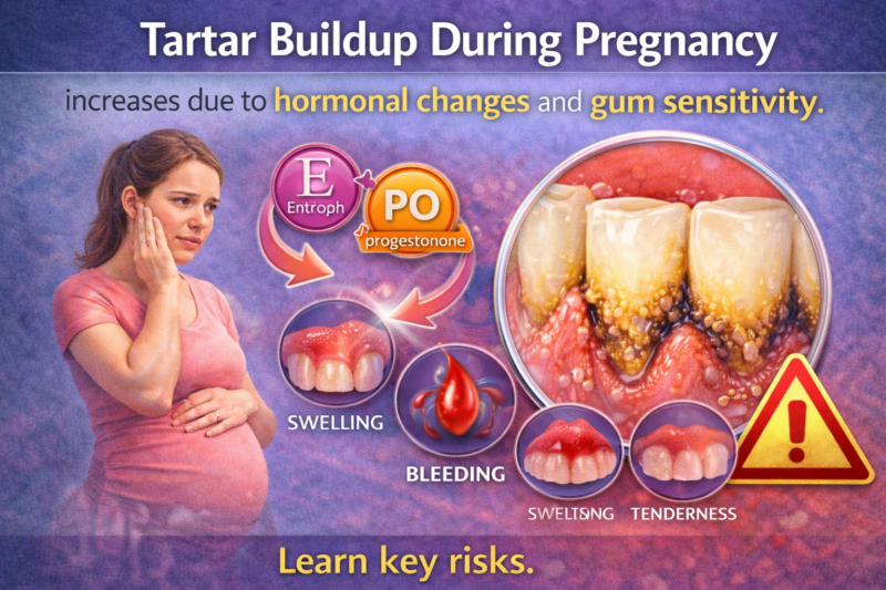 Tartar buildup during pregnancy increases due to hormonal changes